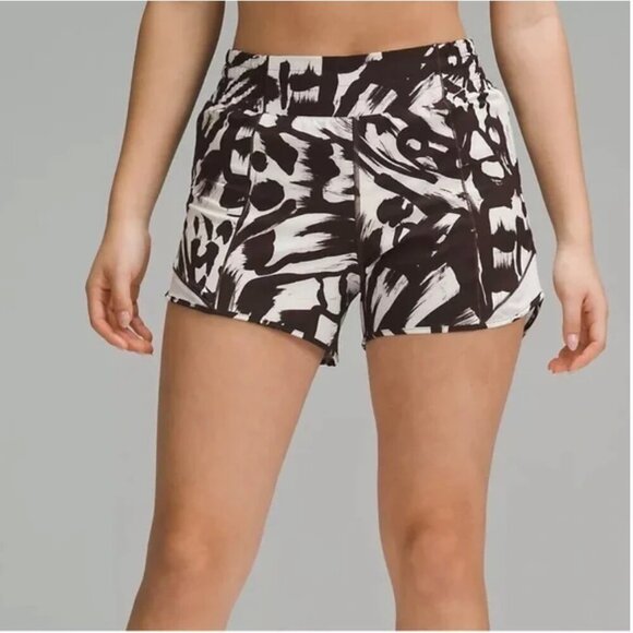 lululemon athletica Pants - Lululemon Hotty Hot High-Rise Lined Short 4" Monarch Bloom Bone / Espresso